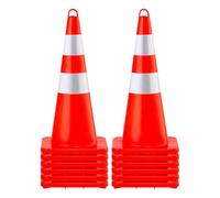 VEVOR Cône de signalisation 73 cm – 12 pièces, PVC orange, base lestée, 2 colliers réfléchissants