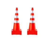 VEVOR Cône Signalisation 6 Pièces 75 cm, Plot de Chantier Orange en PVC, Cône de Sécurité avec Base Lestée et Colliers Réfléchissants, pour Délimitation Stationnement d’Urgence en Route Parking