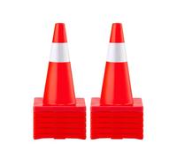 VEVOR Cônes de signalisation 12 pièces 45,7 cm PVC avec colliers réfléchissants 28x28 cm