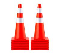 VEVOR Cône Signalisation Réfléchissant 12 Pièces 73 cm, Plot de Chantier Orange en PVC, Cône de Sécurité avec 2 Colliers Réfléchissants, pour Délimitation Stationnement d’Urgence en Route Parking