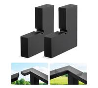 VEVOR Connecteur d'Angle pour Garde Corps à Câble, Lot de 2, Raccord d'Angle Invisible pour Rampe de Balcon Rectangulaire, en POM, Forme L, pour Utilisation Intérieure, Extérieure, Terrasse, Noir Mat