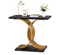 VEVOR Console d’Entrée 100 cm Long, Table Console Moderne, Table d'Appoint Rectangulaire en Bois avec Pieds en Métal, Étroite et Longue, Meuble de Rangement pour Couloir Chambre Salon Vestibule