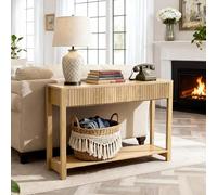 VEVOR Console d’Entrée 120 cm de Long, Table Console de Style Campagnard, Table d'Appoint Rectangulaire en Bois, avec Tiroirs et Étagère de Rangement Inférieure, pour Couloir Chambre Salon Vestibule