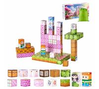 VEVOR Construction Magnétique Enfant 100 PCS Blocs de Construction Magnétiques, Château Princesse, Jouet Sensoriel Montessori STEM Empiler pour Cadeau Anniversaire, Noël, Garçons, Filles 3 Ans et Plus