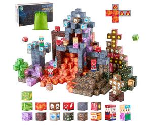 VEVOR Construction Magnétique Enfant 100 PCS Blocs de Construction Magnétiques, Château Sombre, Jouet Sensoriel Montessori STEM à Empiler pour Cadeau Anniversaire, Noël, Garçons, Filles 3 Ans et Plus