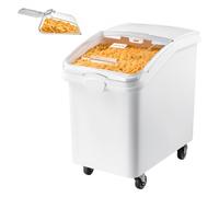 VEVOR Conteneur à Riz 120 L/90 kg, Boîte de Conservation Multifonctions, pour Stockage de Céréales, Farines, Cuisine, Garde-manger, 4 Roues, Contenant à Croquettes Couvercle Coulissant, avec Pelle