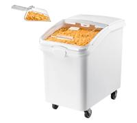 VEVOR Conteneur à Riz 120 L/90 kg, Boîte de Conservation Multifonctions | Pour Stockage de Céréales, Farines, Cuisine, Garde-manger, 4 Roues, Contenant à Croquettes Couvercle Coulissant, Avec Pelle