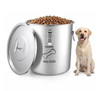 VEVOR Conteneur Croquettes Chien en Acier Inoxydable, Capacité 8 kg/20 L, pour Nourriture des Animaux Chats Farine Riz, Couvercle Hermétique, Boîte de Conservation Multifonctions avec Double Poignée