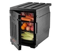 VEVOR Porte-plateau isolé, boîte chaude de 82 Qt pour la restauration, porte-boîte alimentaire LLDPE avec doubles boucles, chauffe-plats à chargement frontal pour restaurant, cantine, etc.