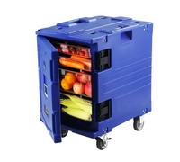 VEVOR Boîte de restauration à chargement frontal isolée avec roulettes 82 Qt Bleu