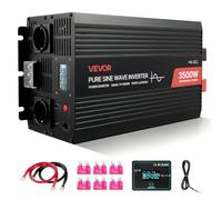 VEVOR Convertisseur Pur Sinus CC 12 V vers CA 230 V Onduleur Sinusoïdal Pur 3500 W, avec Écran LCD, Télécommande Filaire, Port USB et Type-C, 2 Prises CA, pour Camping-car, Voiture, Système Solaire
