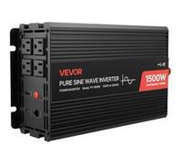 VEVOR Onduleur Convertisseur Pur Sinus 12V→230V 1500W - Télécommande filaire, USB, Type‑C, 2x CA