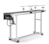 VEVOR Convoyeur à bande motorisé 1498,6x198,1 mm convoyeur en acier inoxydable ceinture de transporteuse en PVC antistatique vitesse réglable double garde-corps pour application codage à jet d'encre