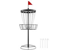 VEVOR Corbeille de Disc Golf à 24 Chaînes, Cible pour Disc Golf Portable, en Acier, Panier de Golf à Disque pour Intérieur et Extérieur, Équipement d’Entraînement Professionnel, Noir