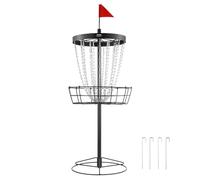 VEVOR Corbeille de Disc Golf à 24 Chaînes, Cible pour Disc Golf Portable, en Acier, Panier de Golf à Disque pour Intérieur et Extérieur, Équipement d’Entraînement Professionnel, Noir