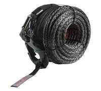 VEVOR Corde de Treuil 9,5 mm x 30,5 m Câble Synthétique Résistance Rupture 117,9 kN avec Manchon de Protection, Crochet de Treuil Forgé, Sangle Traction pour SUV, Grand Véhicule Tout-terrain, Camion