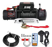 VEVOR Corde de Treuil Electrique sans Fil, Treuil de Récupération 6120KG 12v avec Télécommande pour VTT UTV avec Nouveau Design (Synthétique 6120KG)