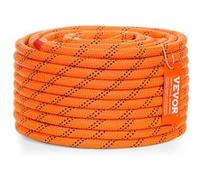 VEVOR Corde Polyester Double Tressé Arboriste Escalade Randonnée 48 Brins 35,58kN 3657cm Orange et Noir