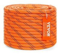 VEVOR Corde Polyester Double Tressé Escalade Camping Orange Noir 48 Brins 17,79kN 3657cm Orange et Noir