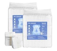 VEVOR Couches Jetables pour Chiens Femelles, 144 PCS, Couches pour Chiennes Super Absorbantes Anti-fuites, Taille M, Indicateur Humidité, pour Chaleur, Règles, Entraînement, Incontinence, 2 Lots de 72