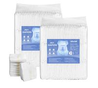 VEVOR Couches Jetables pour Chiens Femelles, 144 PCS, Couches pour Chiennes Super Absorbantes Anti-fuites, Taille S, Indicateur Humidité, pour Chaleur, Règles, Entraînement, Incontinence, 2 Lots de 72