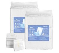 VEVOR Couches Jetables pour Chiens Mâles, 144 Pièces, Bandes Ventrales Anti-fuites Super Absorbantes Taille M, Indicateur Humidité, pour Chiens Mâles Chaleur, Entraînement, Incontinence, 2 Lots de 72