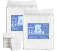 VEVOR Couches pour chiens, 30,48-50,8 cm de tour de taille, couches jetables, protection anti-fuites à 360° avec indicateur d'humidité pour chienne, après opérations, entraînement, incontinence, S, 2