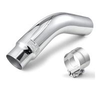 VEVOR Coude d'Échappement Entrée de 10,16 cm et Sortie de 12,7 cm, Embout d'Échappement Coudé Chromé, Longueur Totale de 58,4 cm, avec Collier de Serrage, pour Camion, Berline, Voiture Sport, SUV