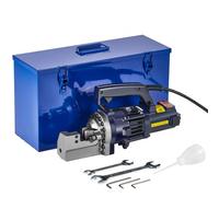 VEVOR Coupe-barres Hydraulique Électrique Portable Diamètre de Coupe 4-20 mm Outil de Coupe de Barres d'Armature en Acier Haute Puissance 1000 W avec Mallette à Outils, Bidon d'Huile, Noir et Bleu