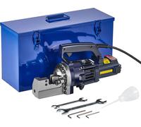 VEVOR Coupe-barres Hydraulique Électrique Portable Diamètre de Coupe 4-20 mm Outil de Coupe de Barres d'Armature en Acier Haute Puissance 1000 W avec Mallette à Outils, Bidon d'Huile, Noir et Bleu