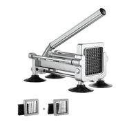 VEVOR Coupe-Frites Manuel, Coupe-Légumes Multifonction avec Lame en Inox de 12,7 mm et 9,5 mm, Coupe Pomme de Terre Patates avec Pied à Ventouse, pour Concombres, Carottes, Restaurant, Cuisine