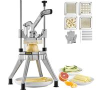 VEVOR Coupe-Frites Professionnel Coupe-Légumes Fruits Multifonction 4 Lames Inox
