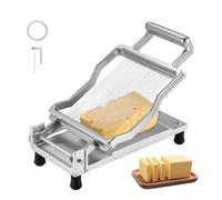 VEVOR Coupe-Fromage à Fil, Coupe-Beurre avec Lame de Coupe Ultra-Mince, Trancheuse à Fromage Commerciale en Alliage d'Aluminium, Épaisseur 5 mm, Fil Amovible en Acier Inoxydable 316, pour Cuisine