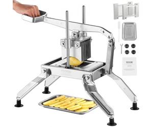 VEVOR Coupe-légumes Commerciale, Trancheuse à Légumes et Fruits Manuelle 6,35 mm/12,7 mm, en Acier Inoxydable et Alu, avec Pieds Antidérapants, pour Radis, Oignons, Pommes de Terre, Tomates, Cuisine