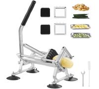 VEVOR Coupe-Légumes Commerciale, Trancheuse à Légumes Fruits Manuelle 6,35 mm/9,5 mm/12,7 mm, en Acier Inoxydable et Alu, avec Pieds Antidérapants, pour Radis, Oignons, Pommes de Terre, Cuisine