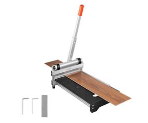 VEVOR Coupe Parquet Max. Épaisseur 12 mm Largeur 330 mm Guillotine à Parquet Réglages d'Angle 15° 30° 45° pour Sols Stratifiés Bois d'Ingénierie Vinyle LVT, Lame Acier D2, Poignée Télescopique, Roues