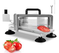 VEVOR Coupe-tomates commercial, Coupe-tomates 1/4 de pouce, Coupe-tomates haute performance en acier inoxydable, Coupe-légumes manuel, pour couper les tomates, les concombres, les bananes