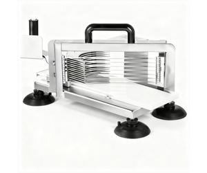 VEVOR Coupe-tomates Commerciale, Trancheuse à Tomates de 9,5 mm, Trancheur pour Tomates Robuste en Acier Inoxydable, avec Pieds Antidérapants, pour Couper les Tomates, les Concombres et les Bananes