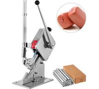 VEVOR Coupeuse manuelle de saucisses en forme de U de haute qualité avec une boîte de clips (5000 pièces), coupeuse de pain robuste en acier fin A304, coupeuse universelle pliable, 37x19x57 cm