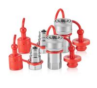 VEVOR Coupleur Hydraulique Rapide pour Chargeuse Compacte, 2 Paires Coniques, Corps 1/2" et Filetage NPT 1/2", Raccord Rapide Hydraulique avec 4 Capuchons Anti-poussière, Pression 4000 PSI (ISO5675)