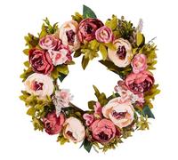 VEVOR Couronne décorative artificielle rose 48,26 cm avec pivoines et hortensias