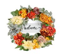 VEVOR Couronne décorative artificielle 60,96 cm rouge orange jaune avec roses
