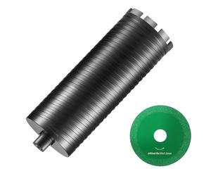 VEVOR Couronne Diamanté Humide/Sec 102 mm, Profondeur de Perçage de 241 mm, Foret à Béton avec Adaptateur de Foret Pilote et Lame de Scie, Filetage Intérieur 16-279 mm, Soudage au Laser, pour Brique
