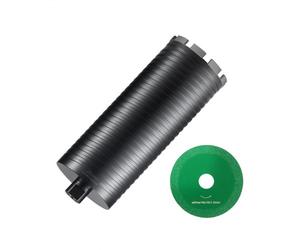 VEVOR Couronne Diamanté Humide/Sec 108 mm, Profondeur de Perçage de 241 mm, Foret à Béton avec Adaptateur de Foret Pilote et Lame de Scie, Filetage Intérieur 16-279 mm, Soudage au Laser, pour Brique