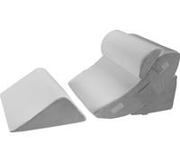 VEVOR Coussin cale de lit orthopédique, set de 4, soutien pour les jambes, la nuque et les épaules, coussin post-opératoire pour le mal de dos, les brûlures d'estomac, le ronflement, blanc/gris