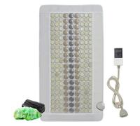 VEVOR Coussin Chauffant Électrique Infrarouge Lointain, 132 Pierres de Jade 54 Pierres de Tourmaline, Tapis Chauffant avec Contrôleur Intelligent, Arrêt Auto, pour Soulager Douleur Dorsale, 100x55 cm