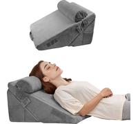 VEVOR Coussin de cale de lit, set de 3 cales de lit orthopédiques, coussin postopératoire pour reflux acide, maux de dos, ronflement et RGO, gris foncé