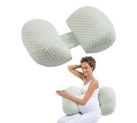 VEVOR Coussin de Grossesse, Forme W, Oreiller de Maternité Réglable pour Femmes Enceintes, Oreiller Soutien Doux Respirant avec Housse Amovible et Lavable, pour Dormir, Soutien Dos, Ventre, Hanches