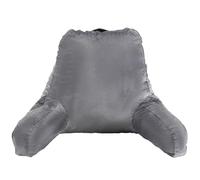 VEVOR Coussin de lecture, taille grand, oreiller de lecture lit en mousse à mémoire de forme, avec 3 poches et tissu en velours court lavable, dessus avec poignée, pour lire, jouer et se reposer, gris