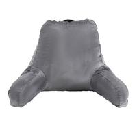 VEVOR Coussin de lecture, taille grand, oreiller de lecture lit en mousse à mémoire de forme, avec 3 poches et tissu en velours court lavable, dessus avec poignée, pour lire, jouer et se reposer, gris